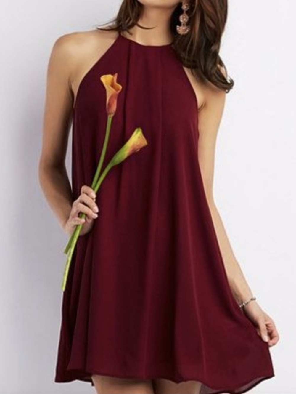 Charlotte Russe Wine Halter Dress